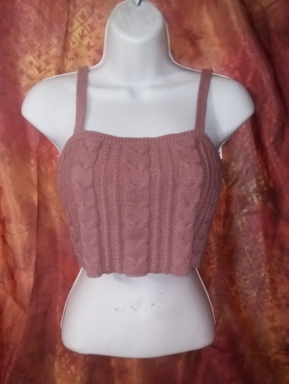 Wild Fable Pink Cable Knit Tank Crop Top